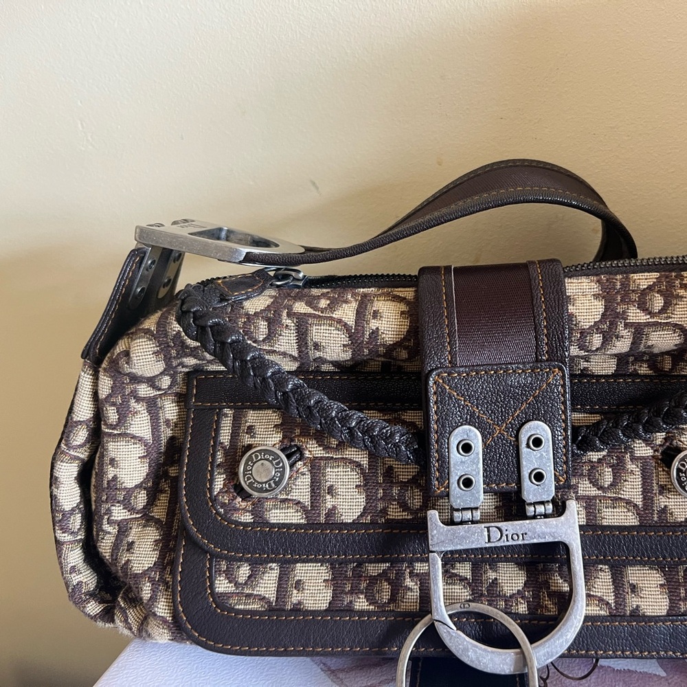 CHRISTIAN DIOR 2006 VINTAGE OBLIQUE FLIGHT SHOULDER BAG